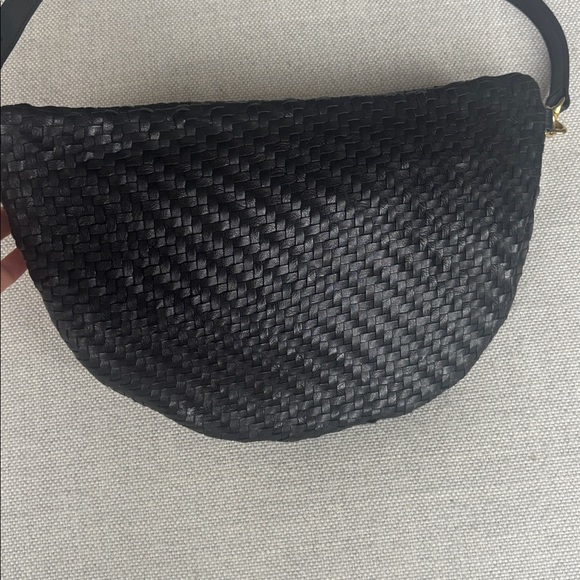 Clare V Fanny Black Woven Zigzag Crossbody Bag - Picture 6 of 7